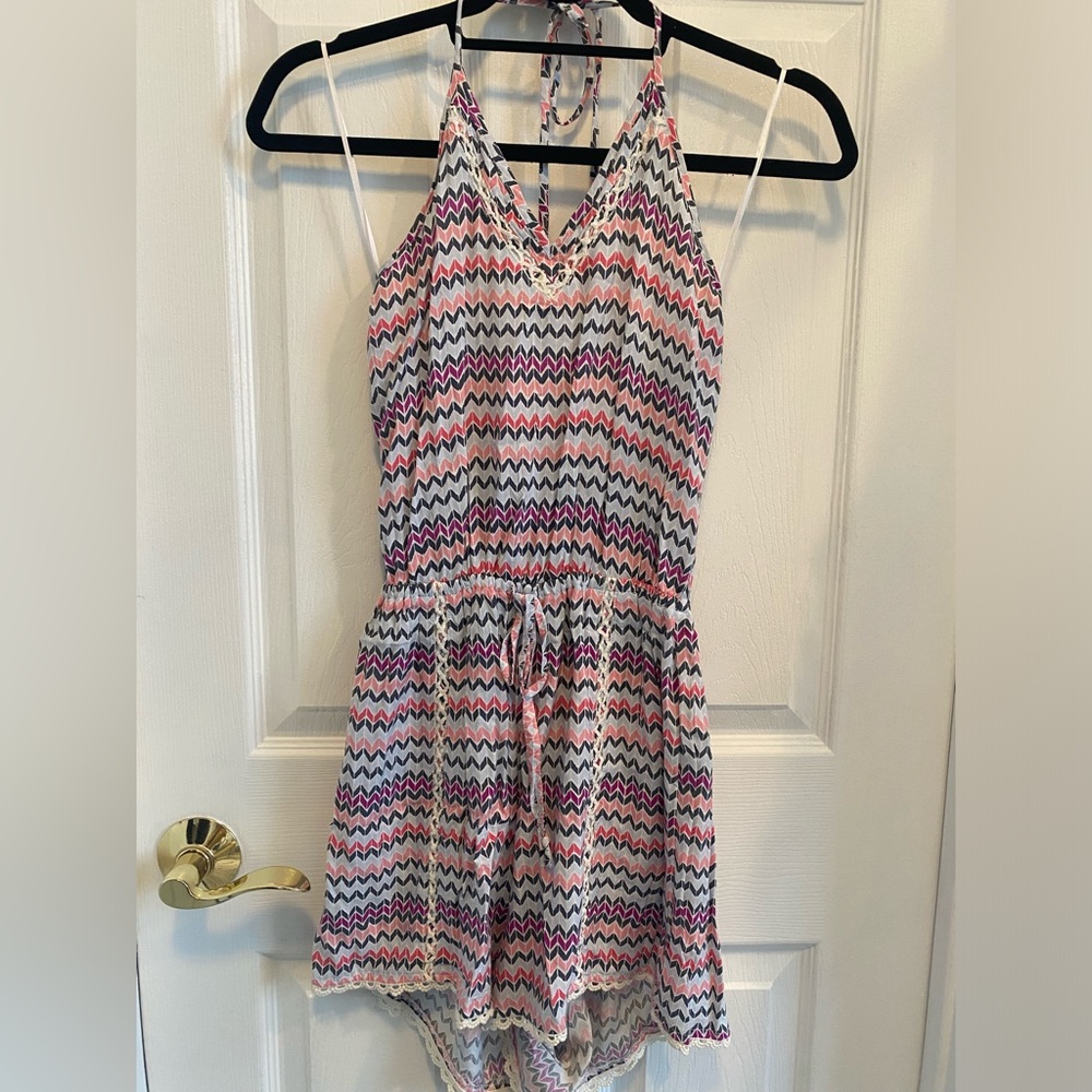 Hollister chevron print romper